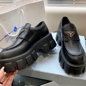 Prada Women's Black Chunky Loafers